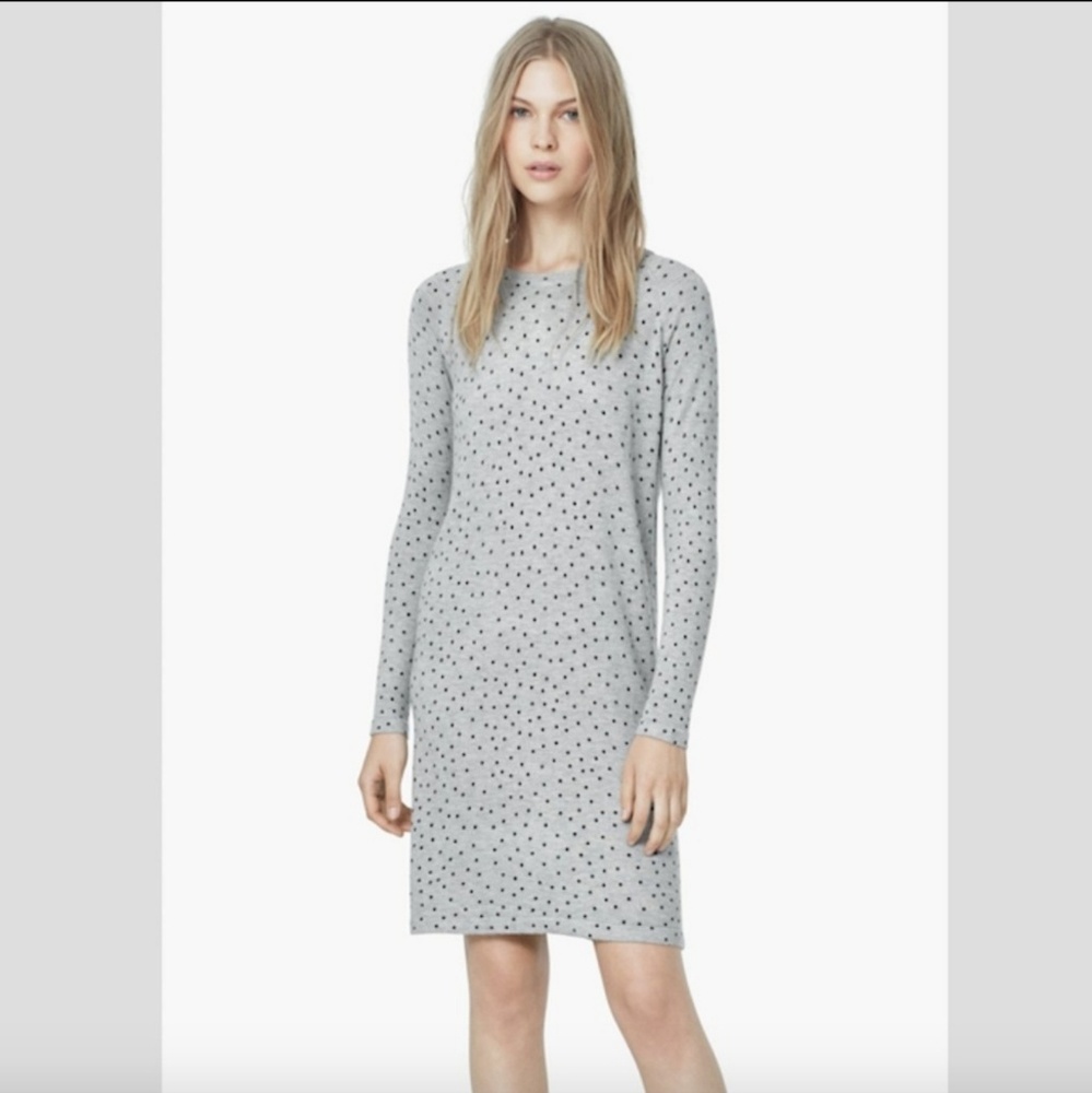 NWT Gray and Black Polka Dot Sweater Dress